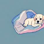 A puppy curled up in a warm blanket