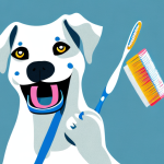 How to Clean Your Dog's Teeth Without Anesthesia A dog with a toothbrush in its mouth