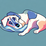 A dog curled up in a comfortable sleeping position