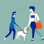 A young person walking a dog in a park